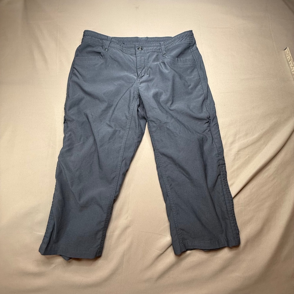 Kuhl Splash Kapri Women 8 Gray Hiking Outdoor Cargo Crop Pants Drawstring Waist